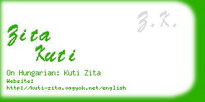 zita kuti business card